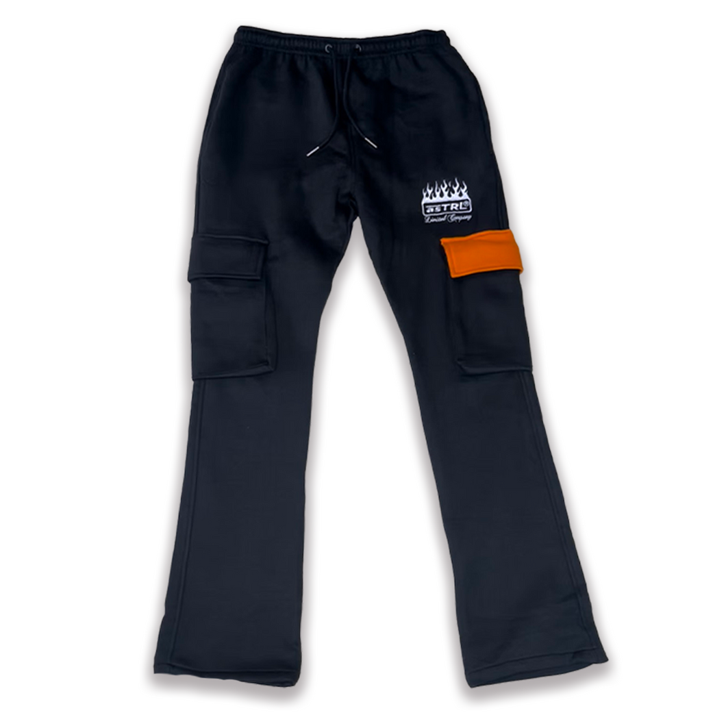 Flare Cargo Sweatpants (Black) – ASTRL Clothing